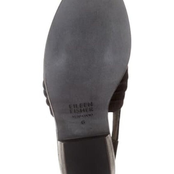 Eileen Fisher Boots Walt Cross Strap Bootie Black Leather Nubuck 6 1/2 Open - Picture 5 of 7